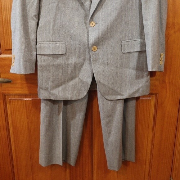 Marzotto Principe Italy Gray Pinstripe Pant Suit Wool Blend Classic Power Suit L - Picture 3 of 16